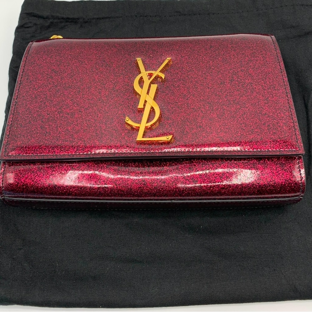 Saint Laurent Monogram Logo Kate Glitter Patent Leather
Crossbody Chain Bag - Picture 3 of 12